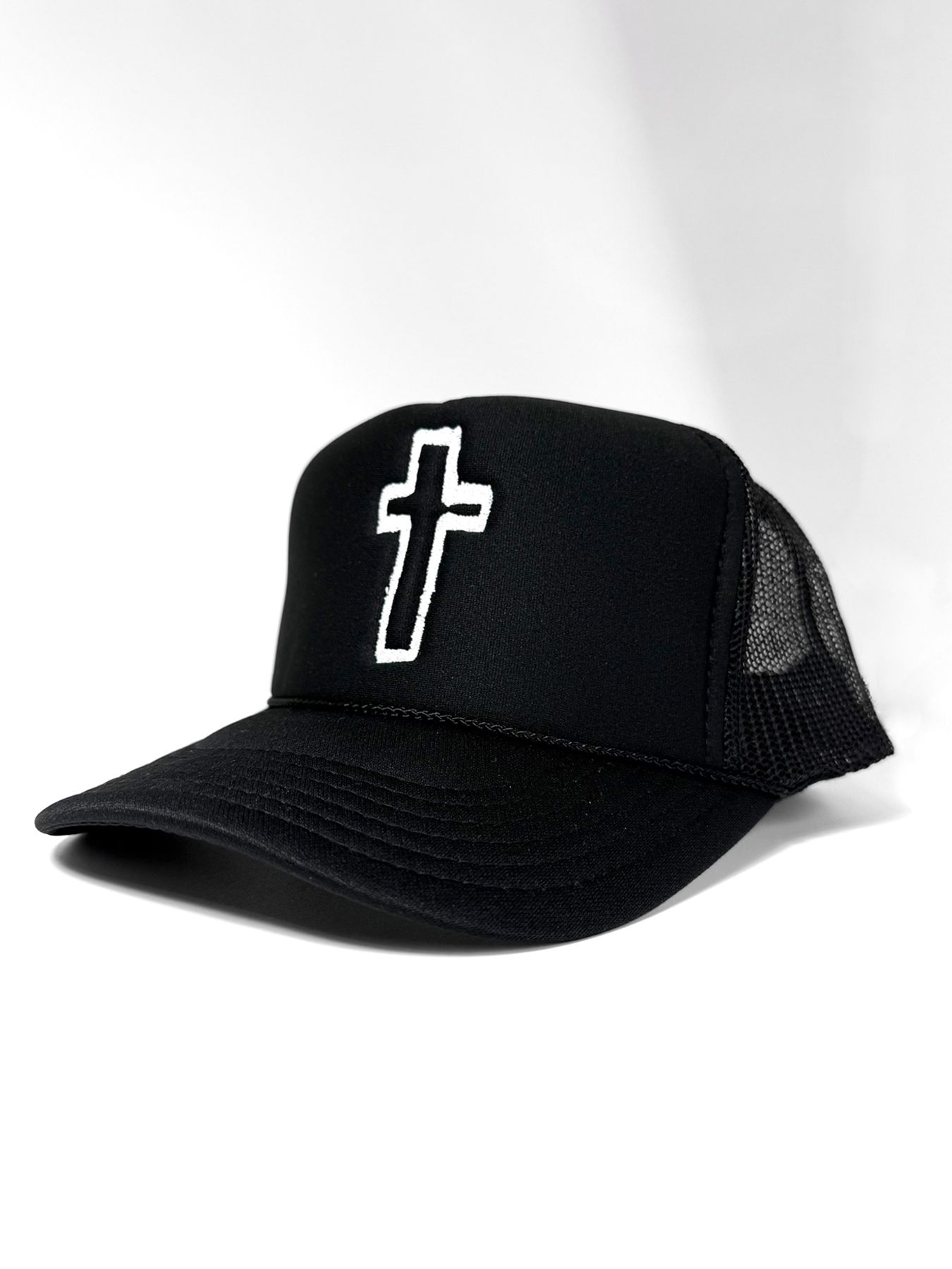 【予約品 6月21日(日) 締切】CROSS MESH BACK TRUCKER HAT / ブラック