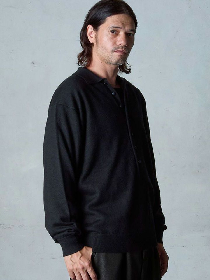 【予約品】 POLOPRO / ニットポロ / ブラック