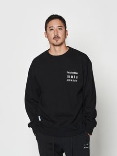 【予約品 10月9日(木) 締切】muta Old Logo Crewneck / スウェット / ブラック【Acanthus × muta MARINE】