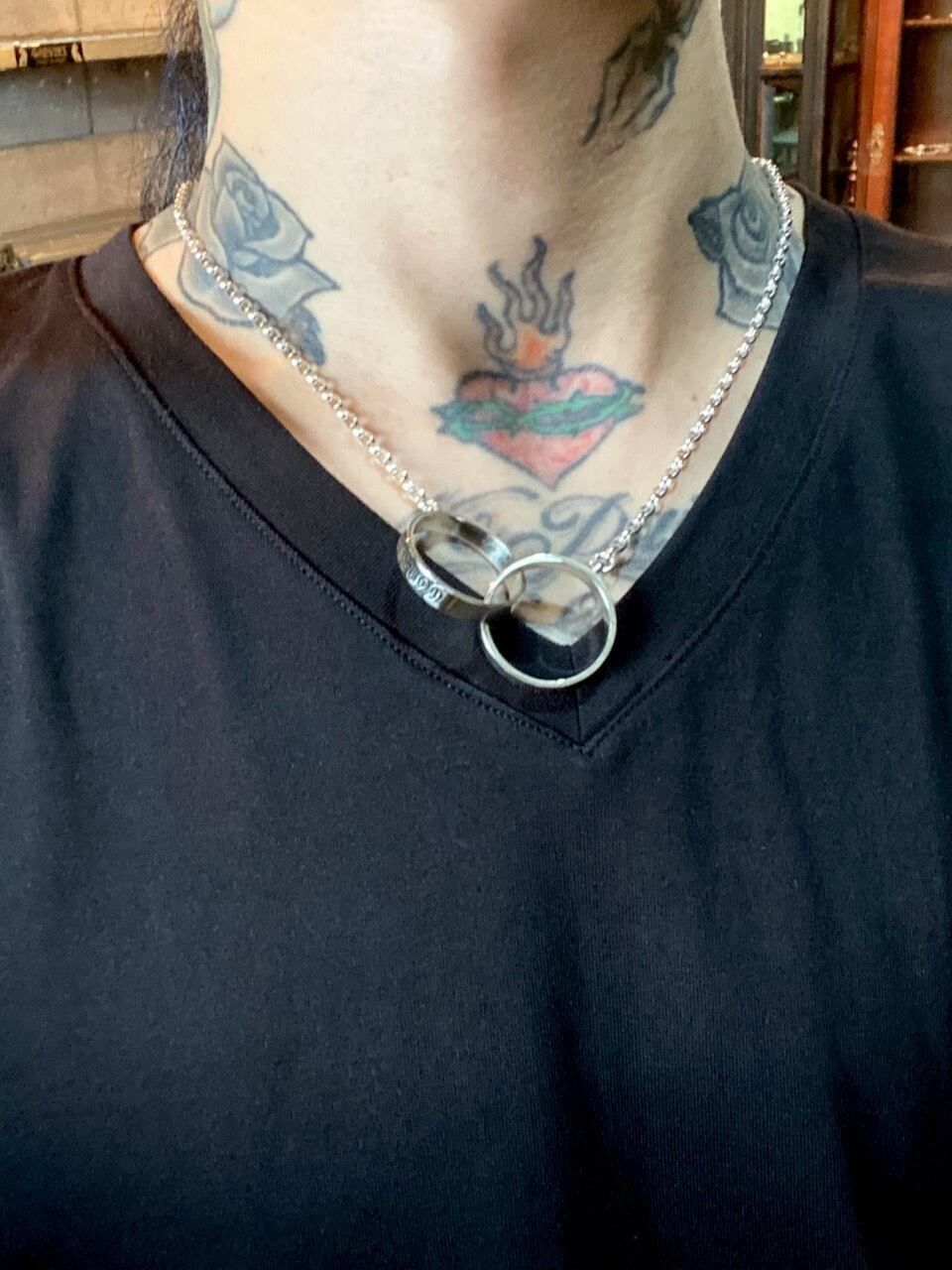 《受注生産》 CHAIN NECKLACE [TWIN CIRCLE]  / ツインサークルラージネックレス / 注文から2～3週間後入荷予定