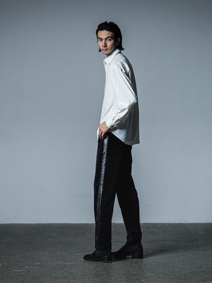 《予約品》 VELOUR SEMI WIDE PT  / ベロアラインワイドパンツ / ブラック