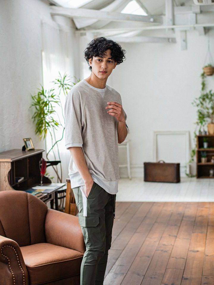 《予約品3月3日18：00締め》 PILE half sleave / ハーフスリーブT / グレージュ