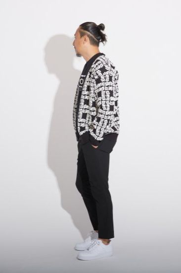 BOY LOGO PATTERNED KNIT CARDIGAN/ ブラック 【BOY LONDON】