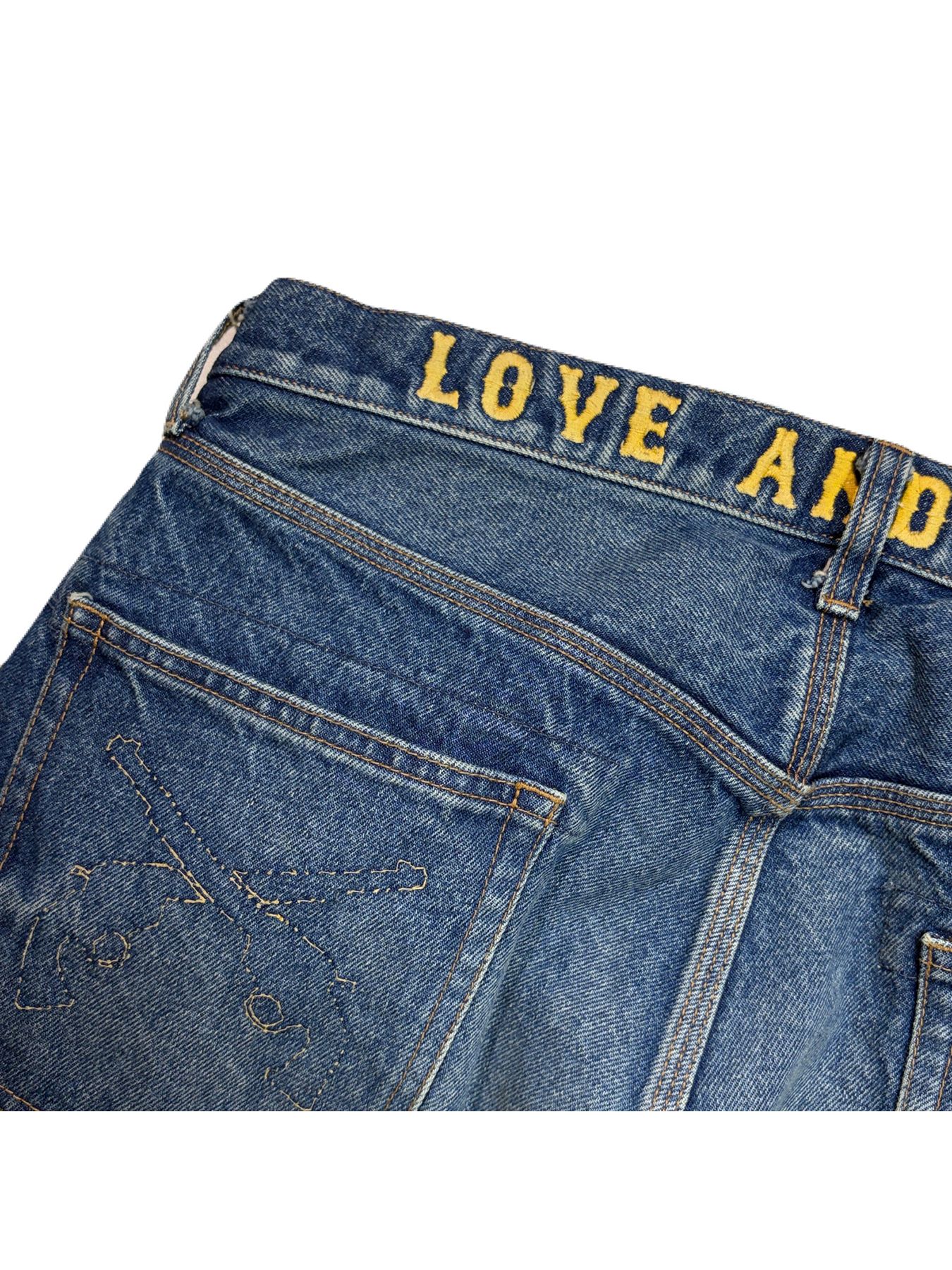 【予約品 3月9日(月) 18:00 締切】VIN/DEN/WIDE USE/BASIC / USED加工 ヴィンテージ ワイド デニム パンツ / ブルー