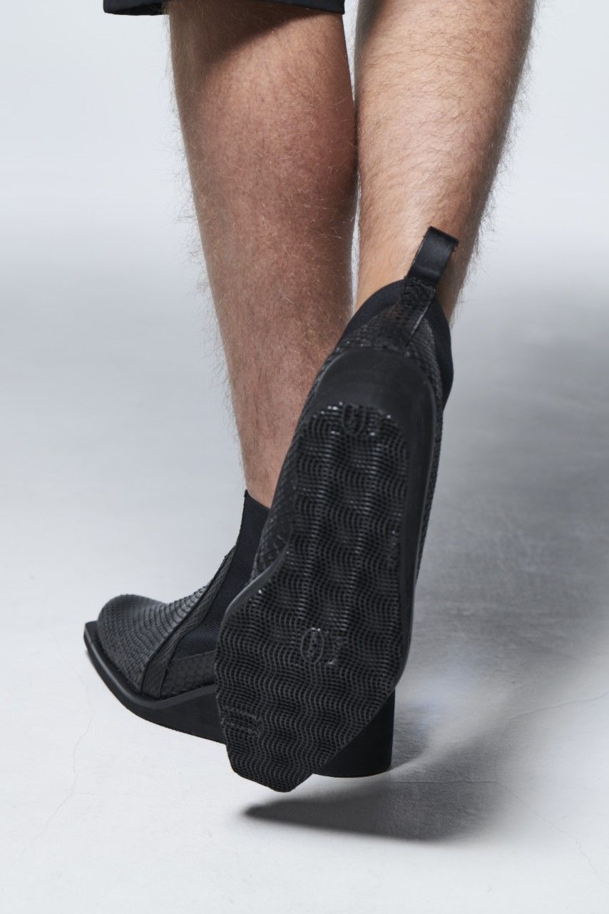 《予約品》 PythonSideGoreHeelBoots / マットブラック 【kiryuyrik】 2023年4月以降入荷予定