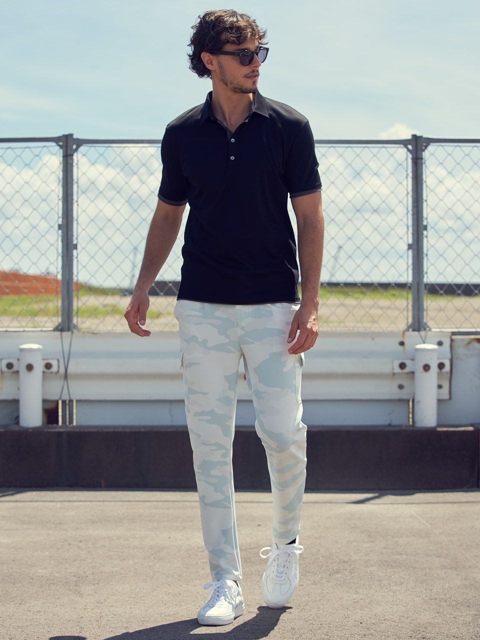 wjk - 《予約品》 sweater's cut polo / ポロシャツ / ブラック