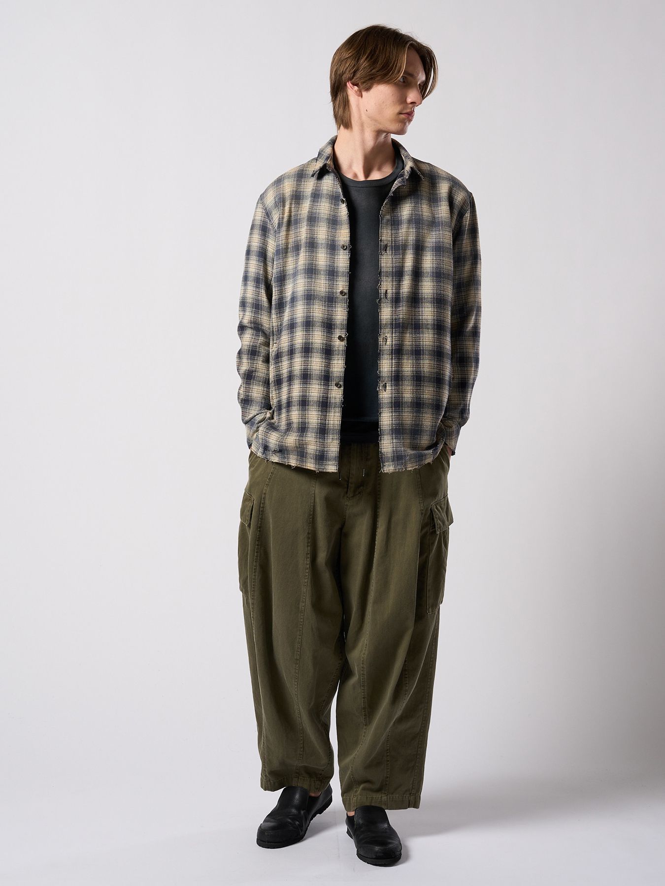 【予約品 4月19日(日) 18時締切】sulfur dyed light easy cargo / 硫化染め ライトイージーカーゴパンツ / フェードカーキ