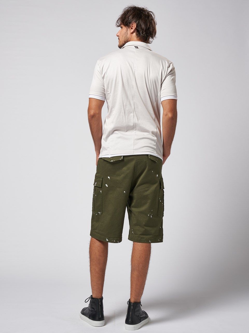 《予約品》 sweater's cut polo / ポロシャツ / スノーグレー×ホワイト