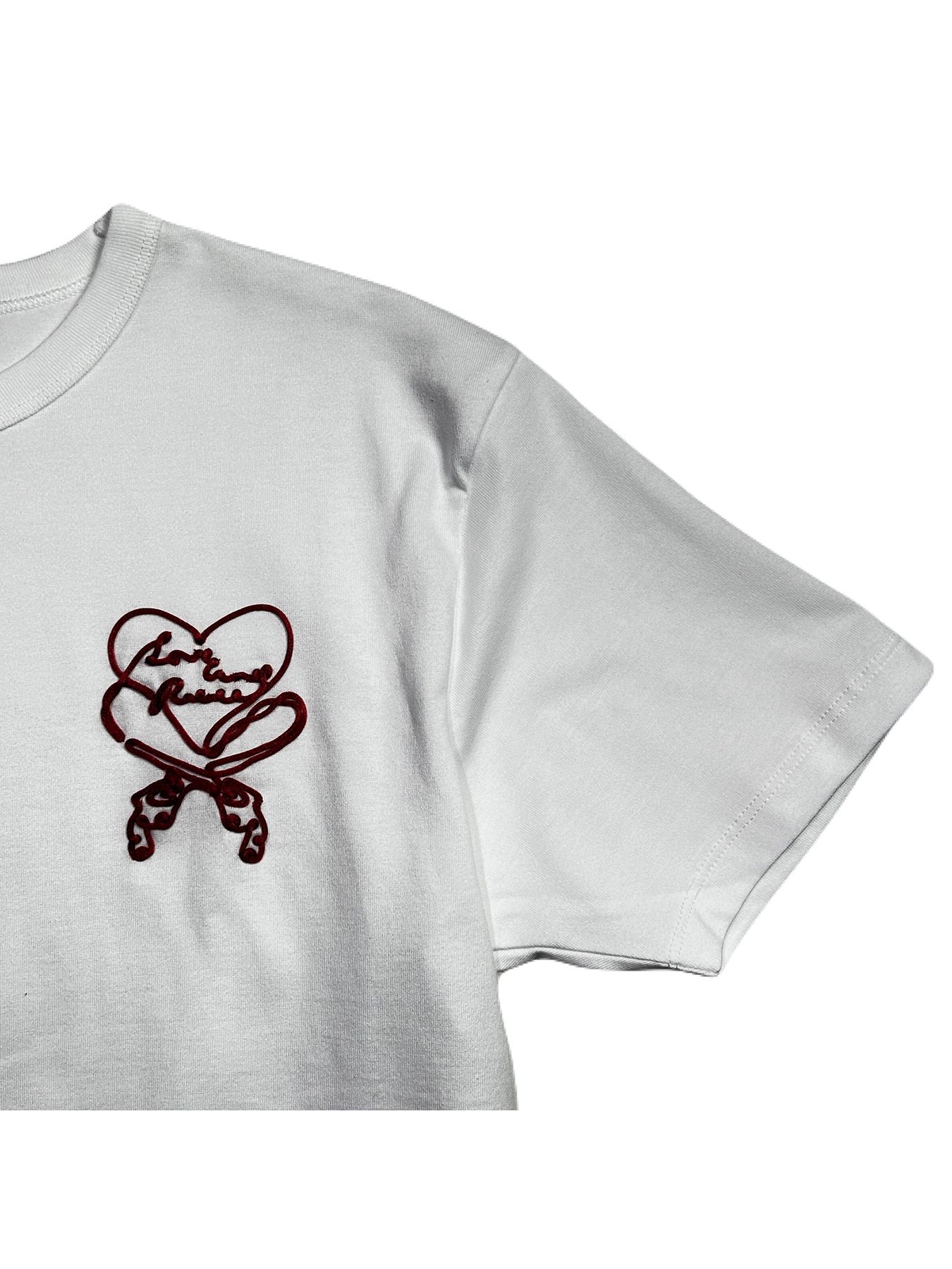 【予約品 8月10日(日) 締切 】WOMENS HEART CARD EMB T / ハートカード エンブロイダリー Tシャツ / ホワイト