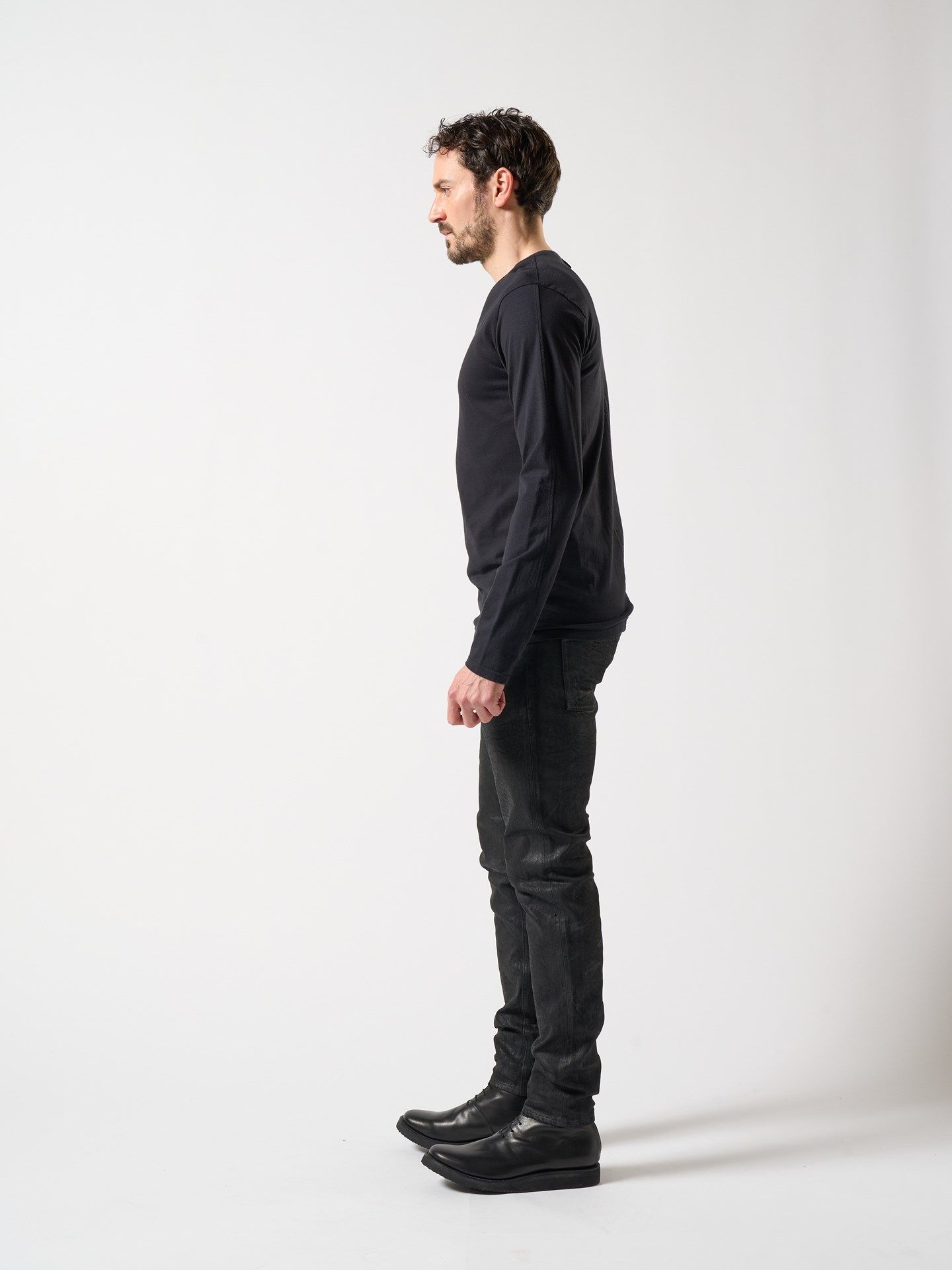 【予約品】 basic V-neck L/S / VネックTシャツ / ブラック