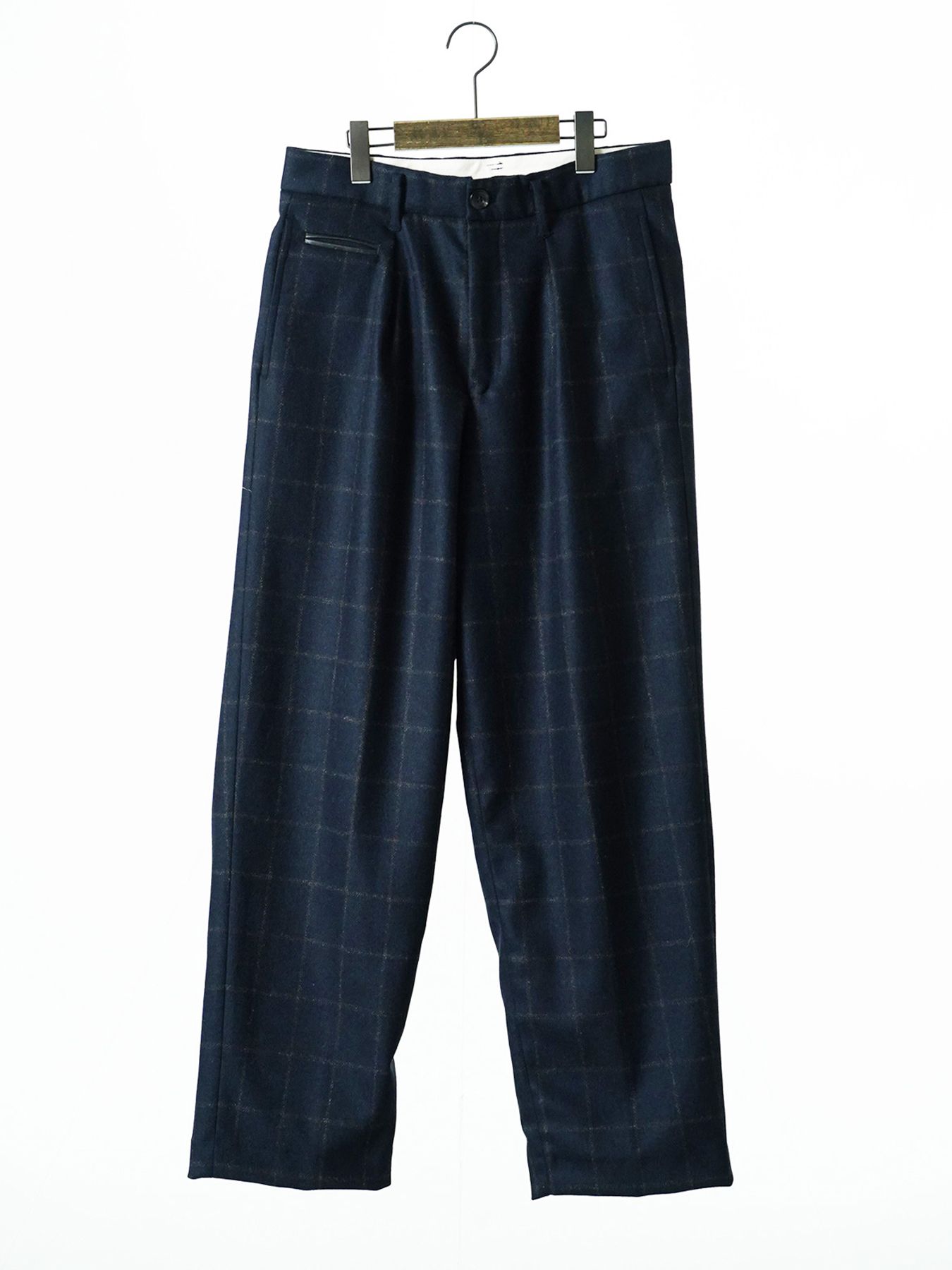 【予約品 7月5日(日) 締切】WOOLBASTE TROUSERS windowpane / ウィンドーペイン ウールトラウザーズ / ネイビーチェック