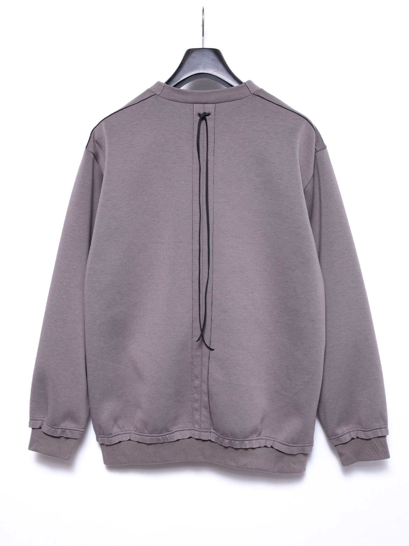 【予約品 4月6日(月) 締切】Three-layer Stretch Cardboard Knit Crew Neck Sweatshirt / スリーレイヤー ダンボールニット クルーネック スウェット / グレージュ