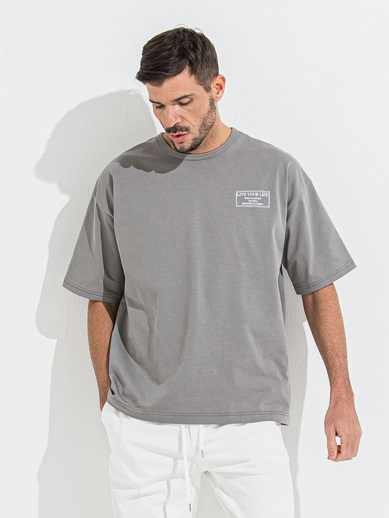 【予約品 】CREW OVER TEE /  クルーオーバーサイズTシャツ / グレー