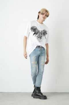 RHINESTONE BIG EAGLE T-SHIRTS/ ホワイト 【BOY LONDON】