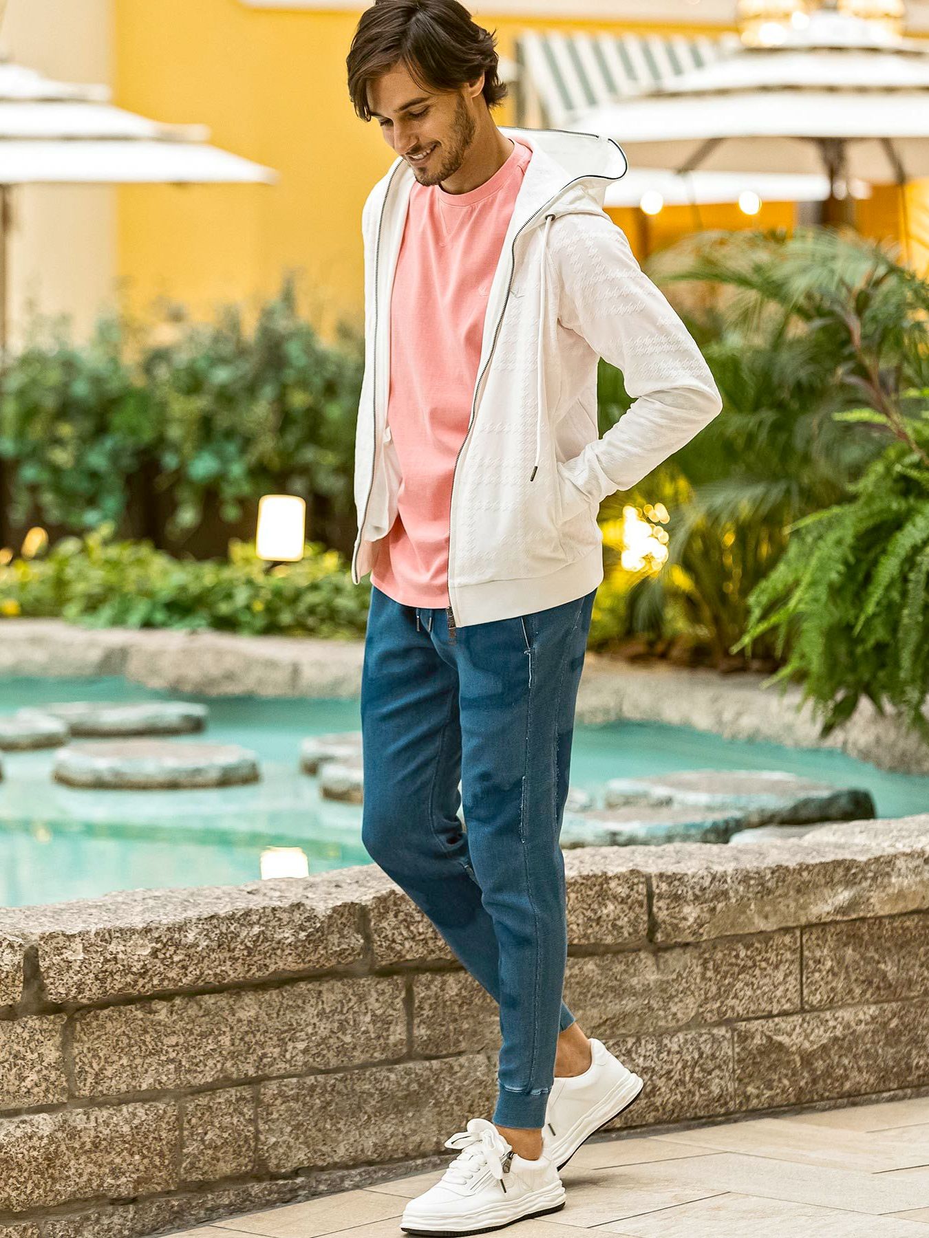 カモ柄ジョグデニムパンツ / インディゴ