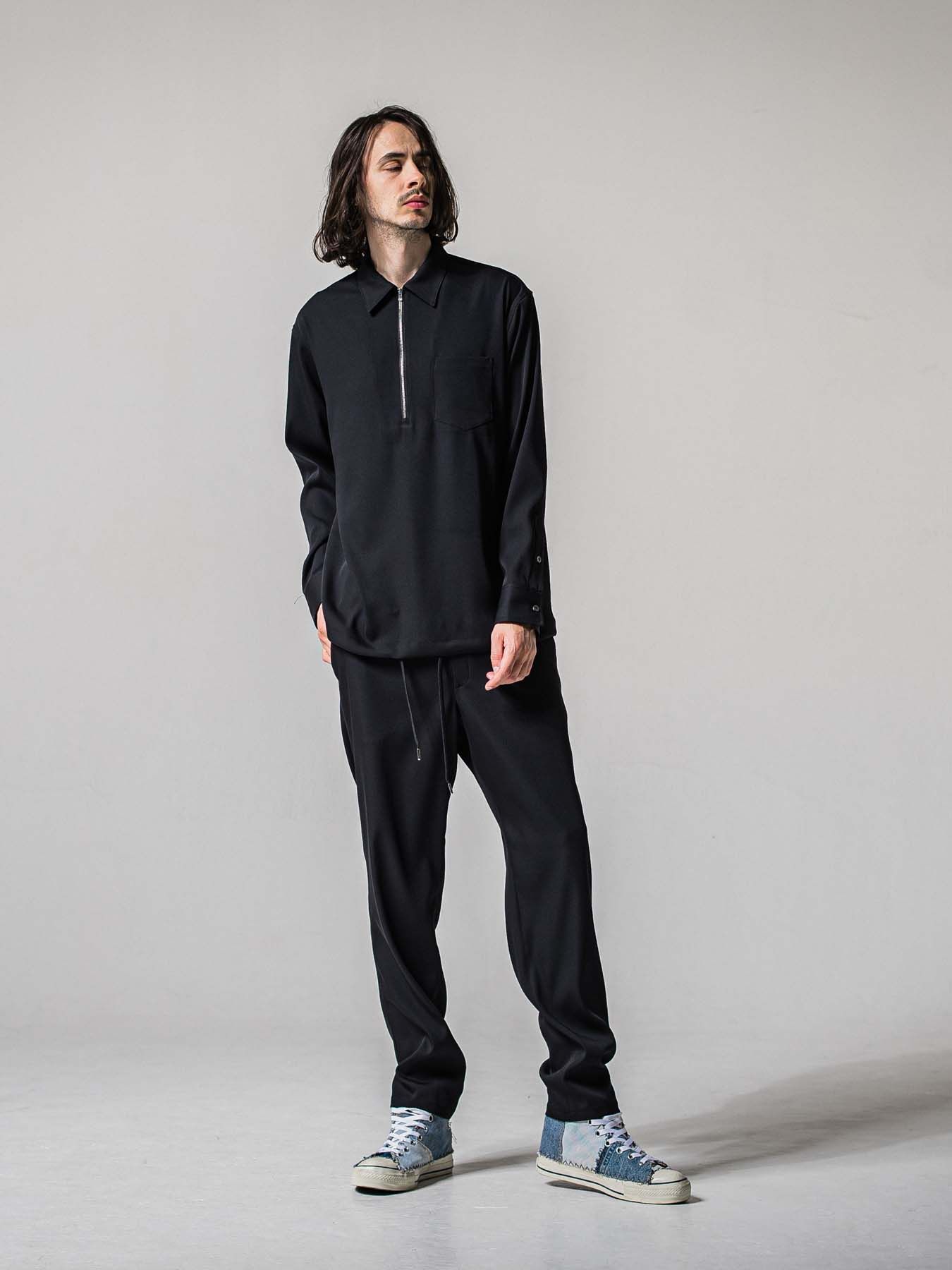 【予約品 11月16日(日) 締切】PAT WIDE EASY PANTS / ワイドイージースラックス / ブラック