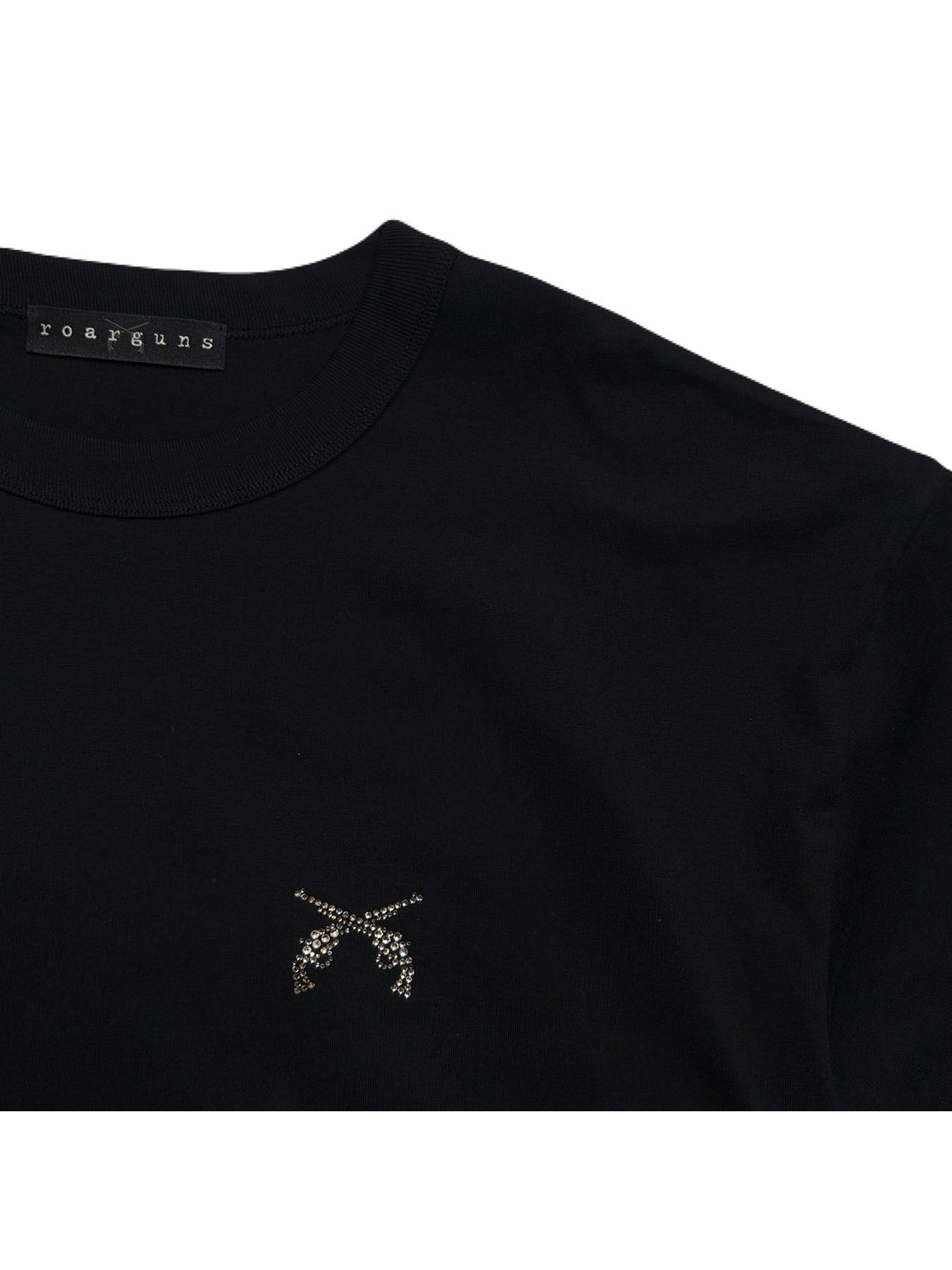 【予約品 3月9日(月) 18:00 締切】ORG/CO S/TEE MESS/SW / メッセージプリント クリスタルクロスガン オーガニックコットン Tシャツ / ブラック