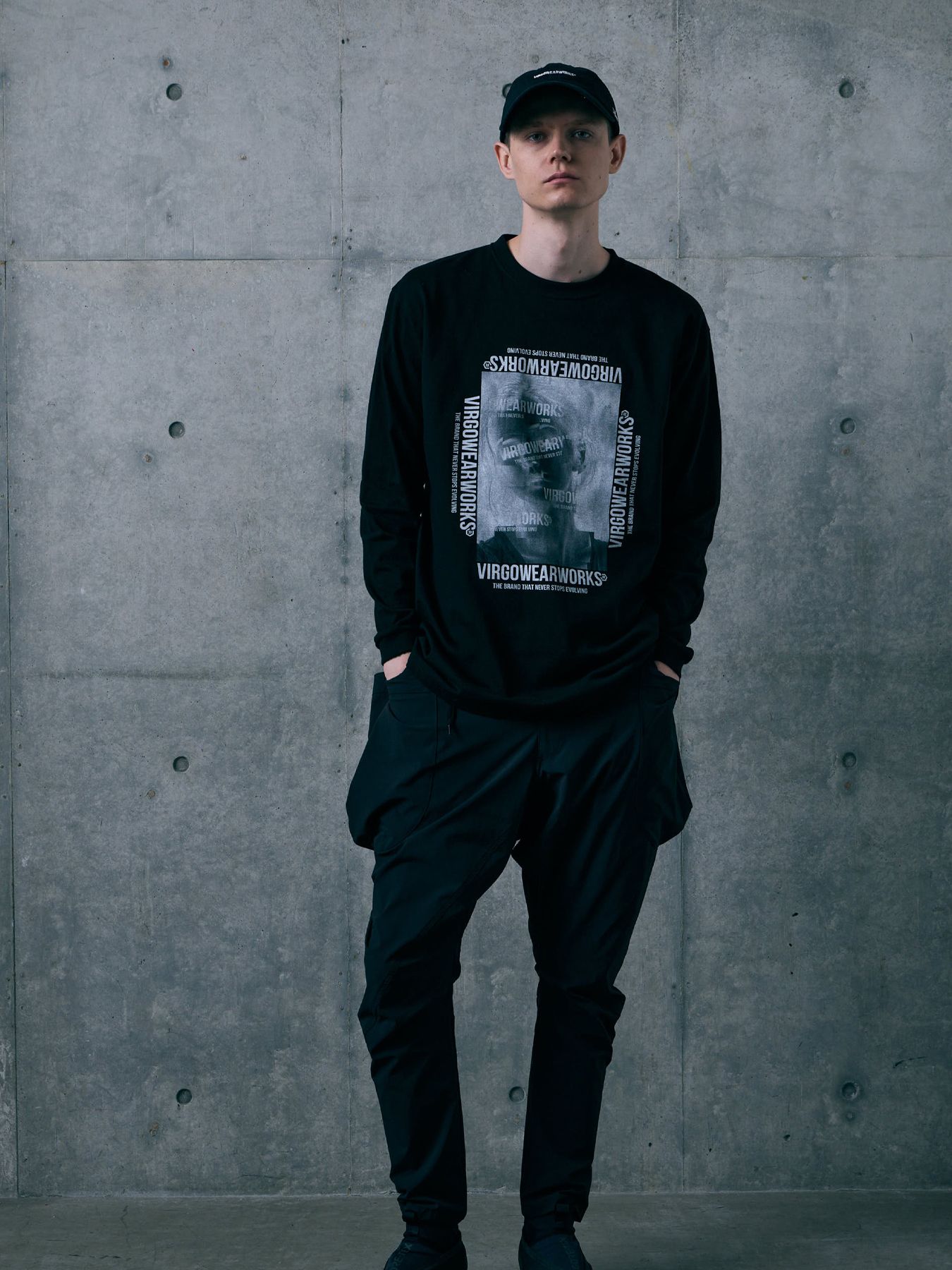 AFTER IMAGE LST / プリント ロングスリーブTシャツ / BLACK