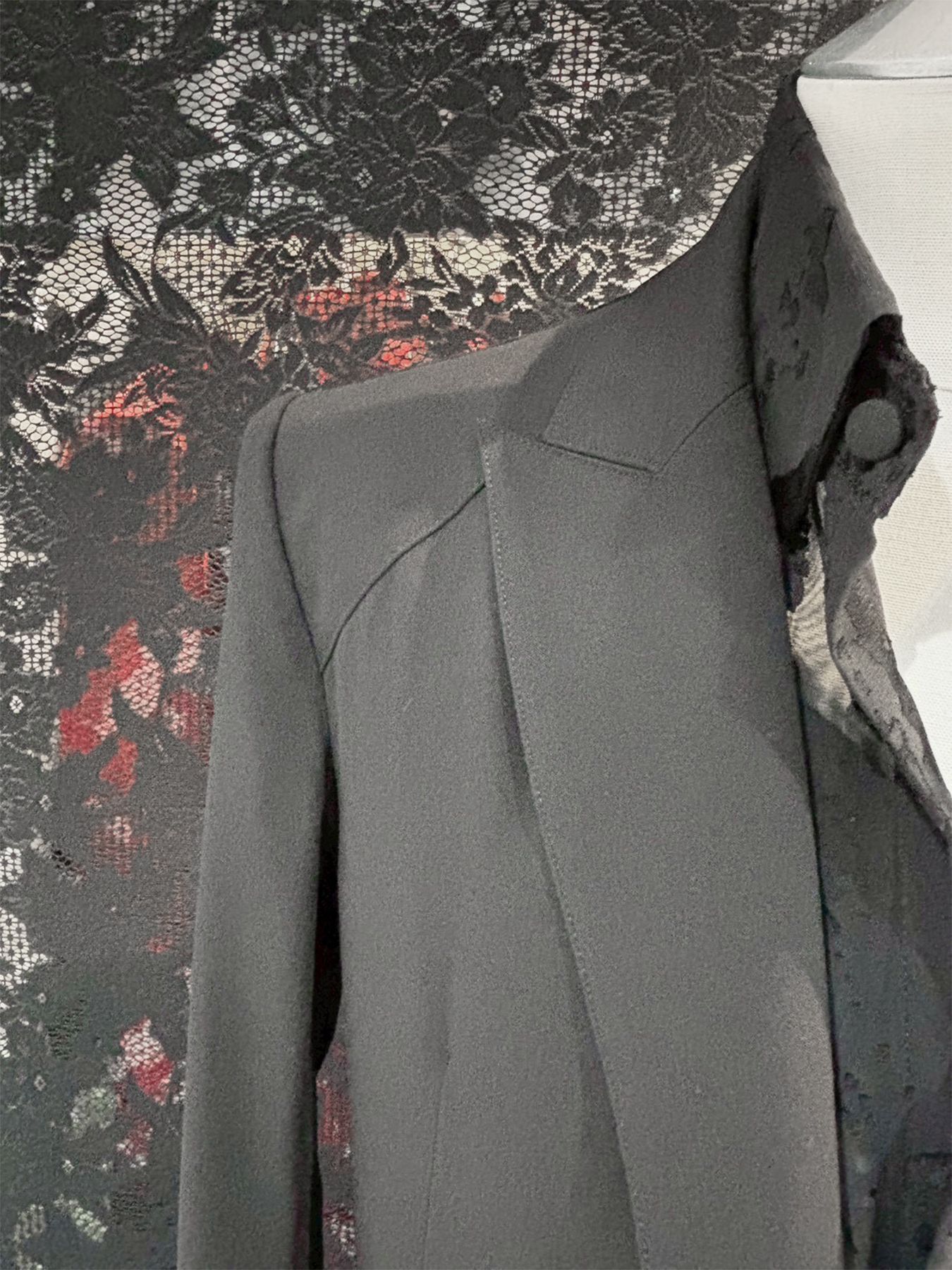 【予約品 1月4日(日) 締切】Goth Flare Jacket / ゴスフレアジャケット チェーン付きボタン / ブラック