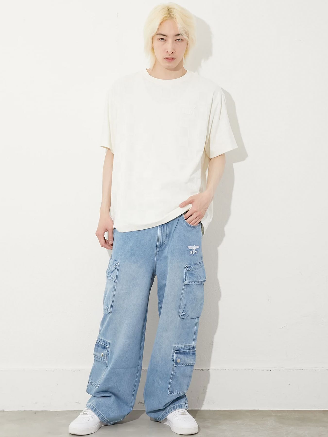JACQUARD TEE / ジャガードTシャツ / ホワイト