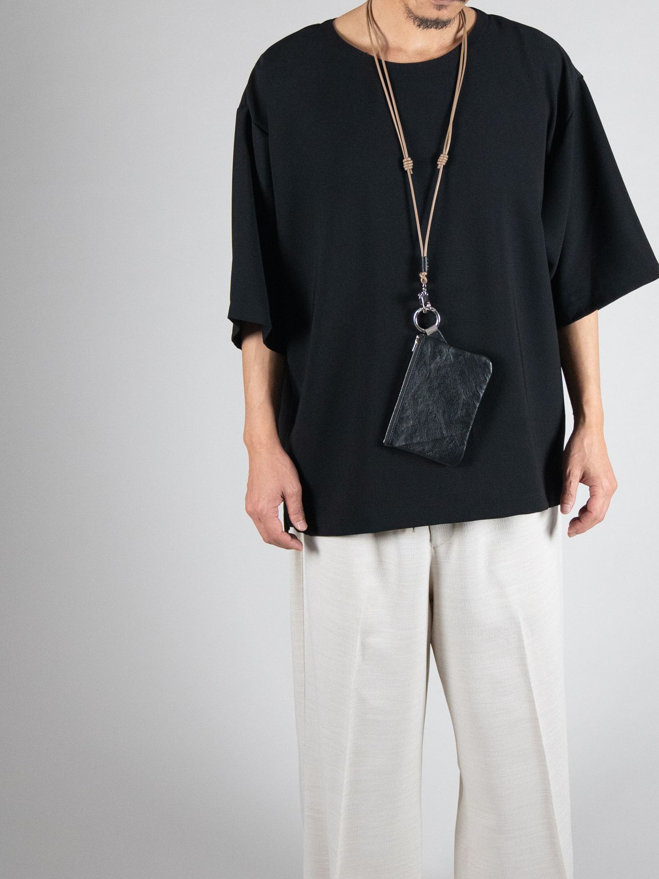 《予約品》 PULL UP LEATHER STRAP / ネックストラップ / キャメル 【Iroquois.SENTI】
