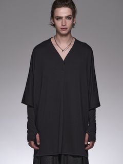 《予約品6/17締め》 DolmanHenryT / ドルマンTシャツ / ブラック