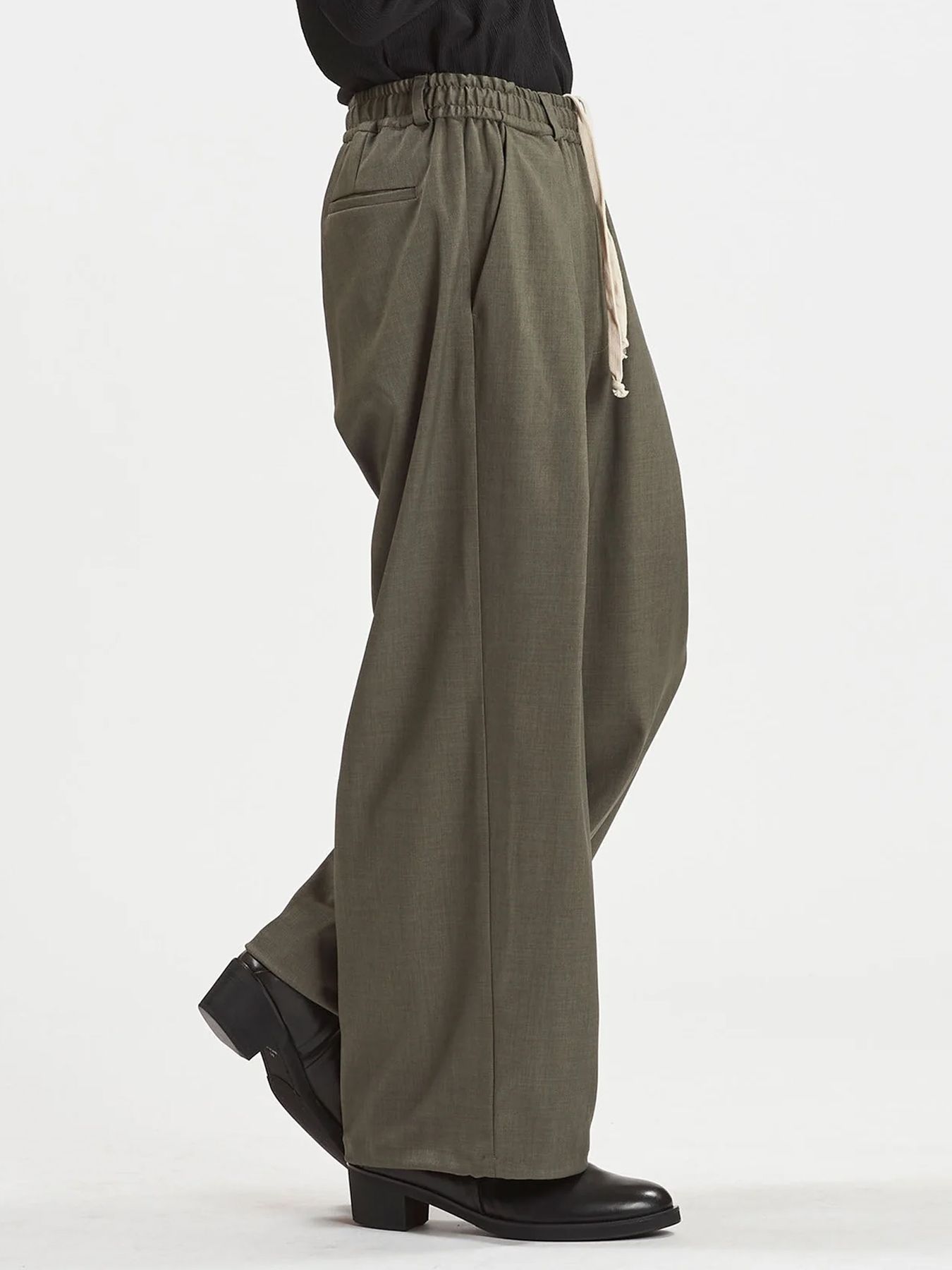 2WAYクロスタックイージーワイドトラウザーズ / グレー【NOID.】