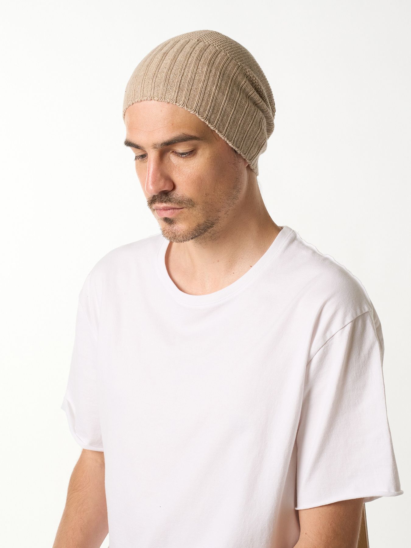 【予約品 9月23日(火) 締切】comfy 2-way knit watch / コンフィー 2ウェイ ニットワッチキャップ / ベージュ