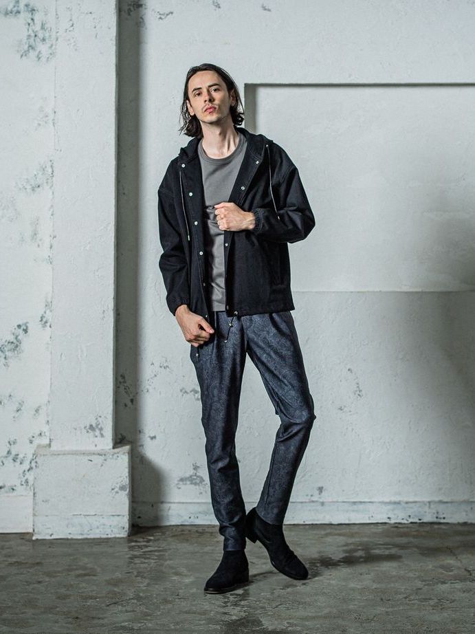 《予約11月17日19時締め》 CHRIS EASY  TUCK PANTS / イージータックパンツ / ペイズリーブラック