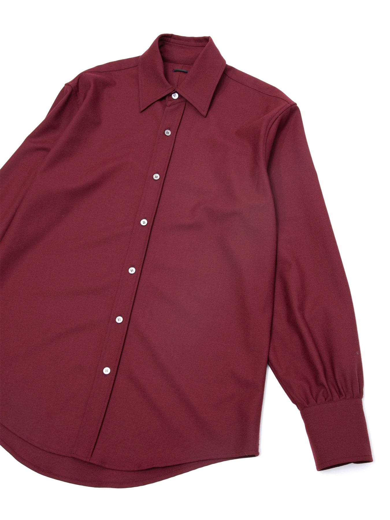ウォッシャブル ウールレーヨンポリ ツイル ドレスシャツ / BURGUNDY