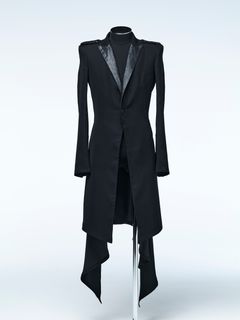 《予約品4月23日18時締め》 FishLeatherLapelFlareJacket / フレアジャケット  / ブラック 【THE ONENESS】 8月中入荷予定
