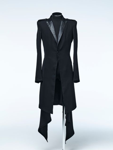 《予約品4月23日18時締め》 FishLeatherLapelFlareJacket / フレアジャケット  / ブラック 【THE ONENESS】 8月中入荷予定
