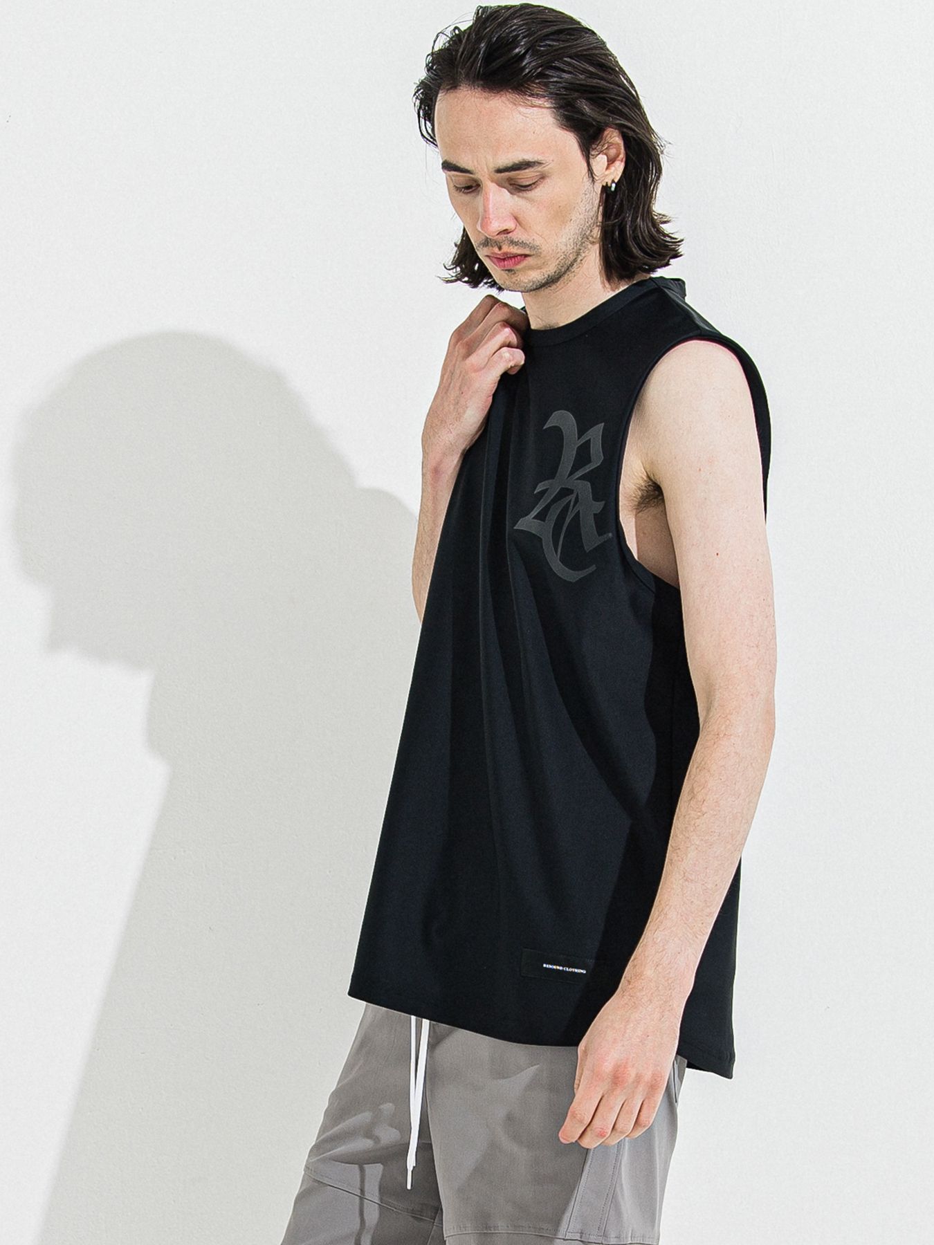 【予約品 】RASH OVER NO SLEEVE / ラッシュガード オーバーサイズノースリーブ / RCブラック
