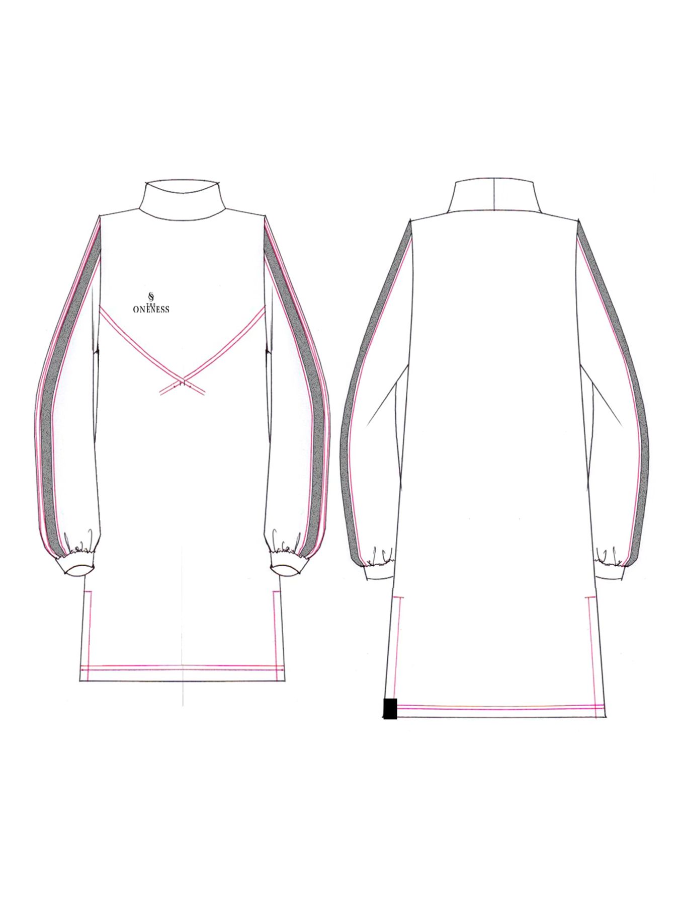 【予約品 5月18日(日) 締切】Line Mock Neck Pull Over / ラインモックネックプルオーバー / ブラック