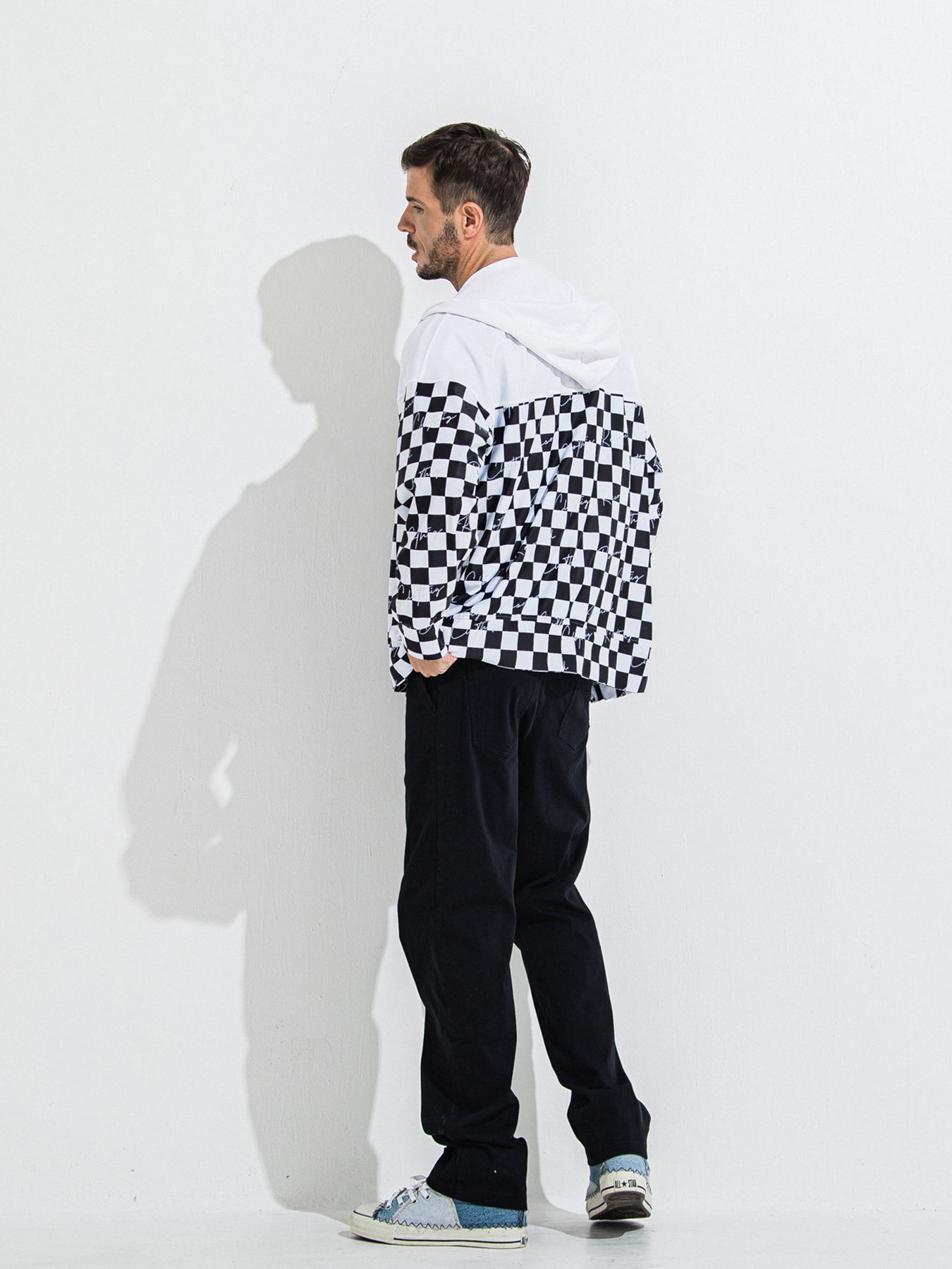 【予約品 】RASH OVER ZIPUP HOODIE / ラッシュガード オーバーサイズジップアップパーカー / チェッカーフラッグ