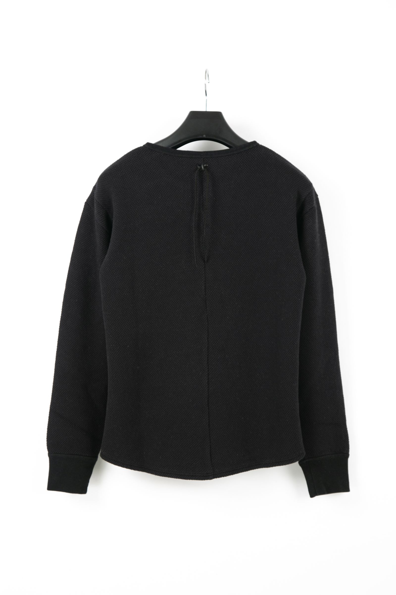 ローゲージストレッチ カノコダブル ジャージ ヘンリーネックTシャツ / BLACK 【STRUM】
