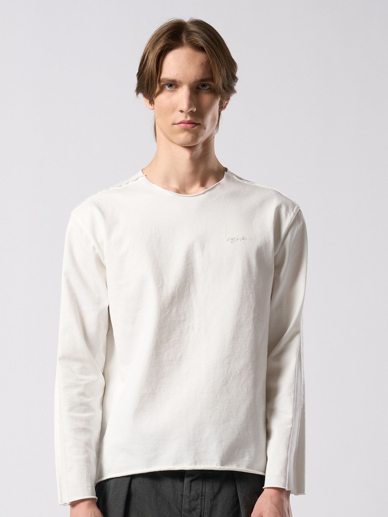 【予約品 4月19日(日) 18時締切】tight jersey cut-off L/S / タイトジャージー カットオフ ロングスリーブ / ホワイト