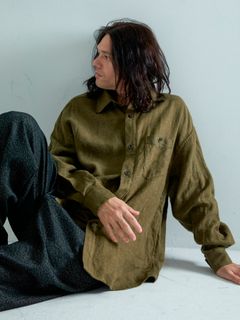 【予約品 5月7日(水)AM10時  締切】Brushlinen / リネンシャツ / オリーブドラブ