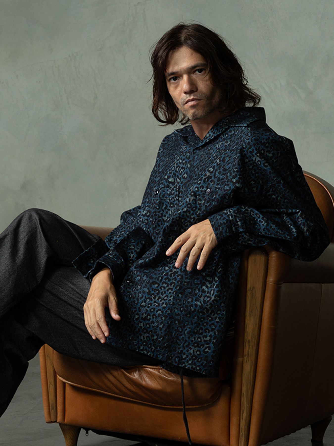 【予約品 7月5日(日) 締切】LEOPARD FLANNELSHIRTS / レオパード フランネルシャツ / ネイビー
