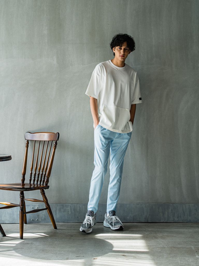 《予約品3月3日18：00締め》 CHRIS EASY TUCK PANTS / イージータックパンツ / グレンチェックサックス