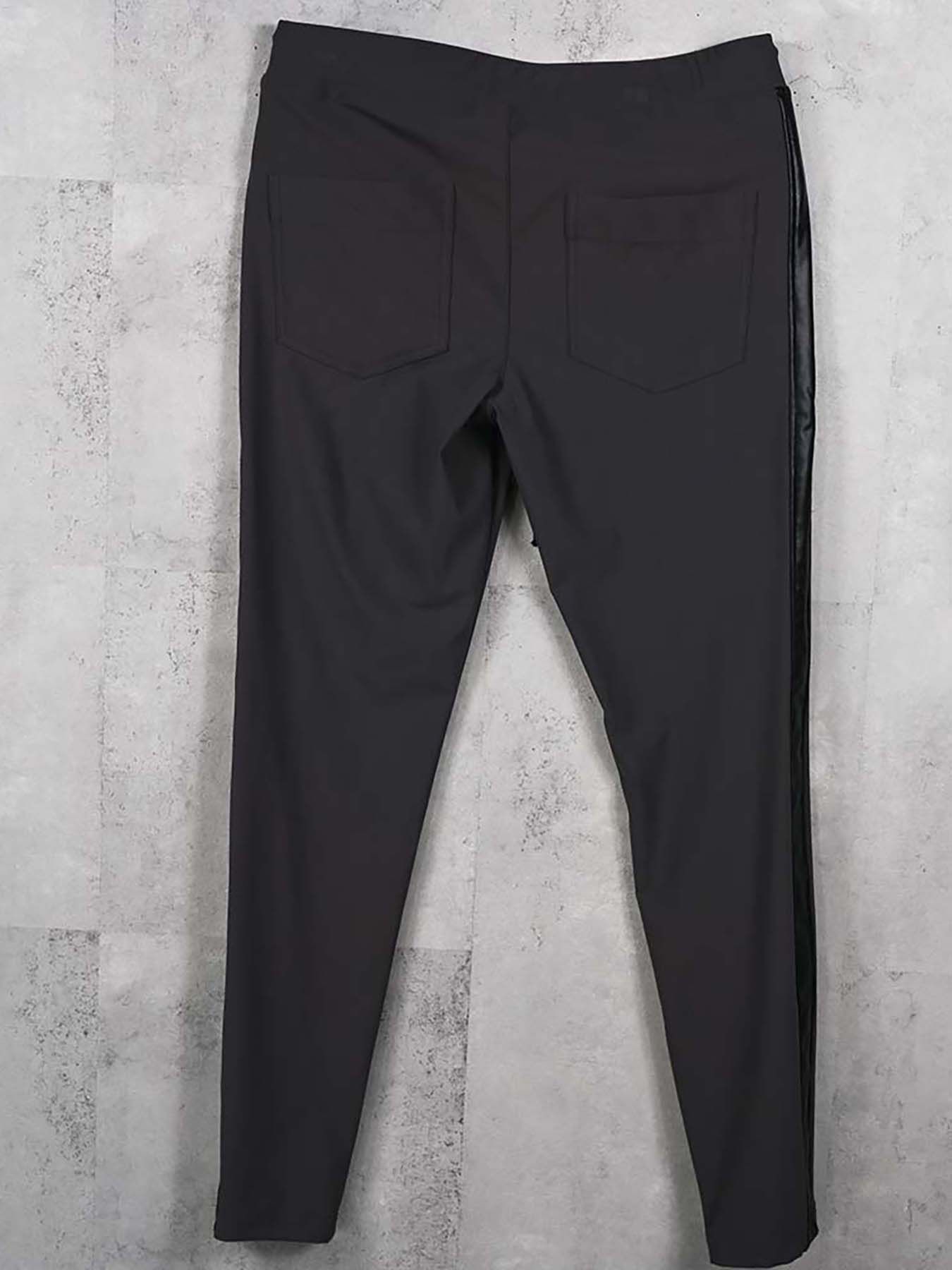【予約品 8月31日(日) 締切】LEATHER LINE TRACK / レザーライン トラックパンツ / チャコール