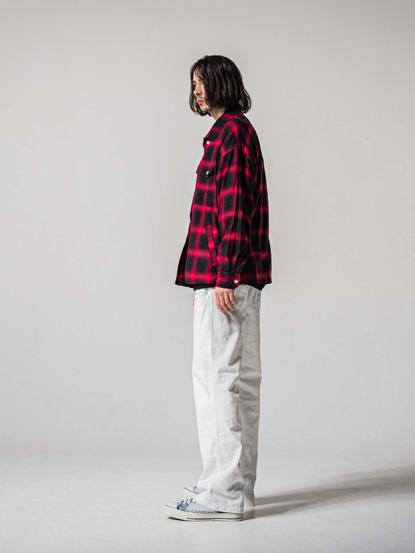 【予約品 11月16日(日) 締切】50s CHECK JK / オンブレチェック シャツジャケット / レッド