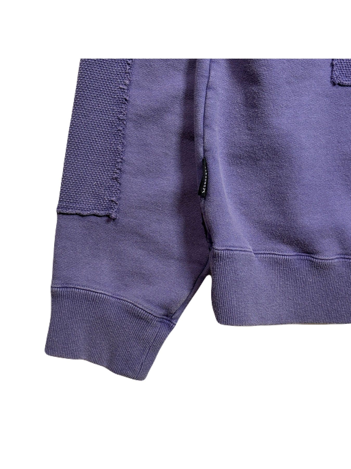 【予約品 3月9日(月) 18:00 締切】PATCHWORK SWEAT CRY / クリスタル モザイク クロスガン パッチワーク スウェット / パープル