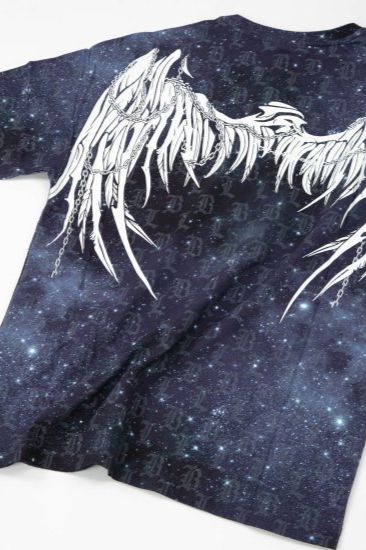 COSMIC PATTERN EAGLE WING T-SHIRTS/ ブラック 【BOY LONDON】