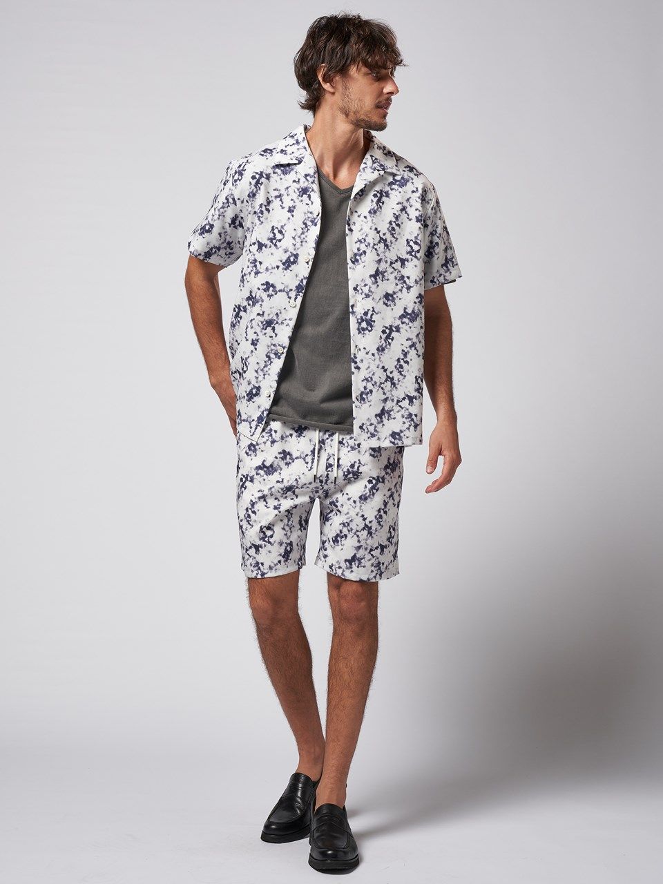 wjk - 《予約品》 wide cut-off V-neck S/S / VネックTシャツ
