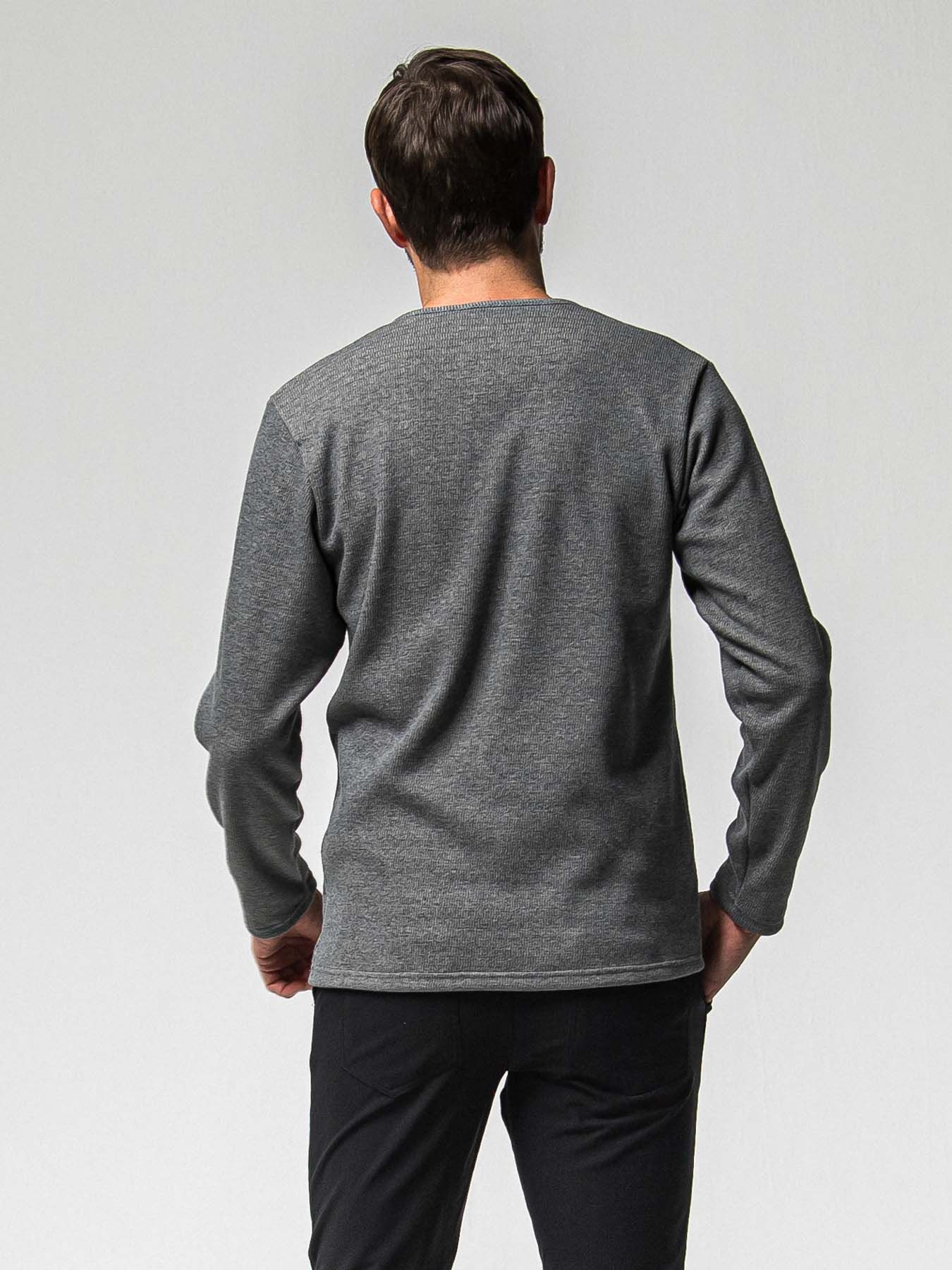 【予約品 8月31日(日) 締切】VELOURS FLEECE THERMAL HENRY / ベロアフリース サーマル ヘンリーネック / グレー