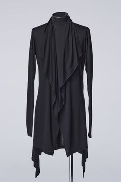 《予約》 Viscose Organic Frill Flare Cardigane  / ブラック 【THE ONENESS】 11月入荷予定