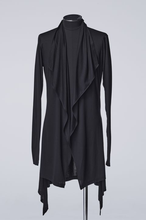 《予約》 Viscose Organic Frill Flare Cardigane  / ブラック 【THE ONENESS】 11月入荷予定