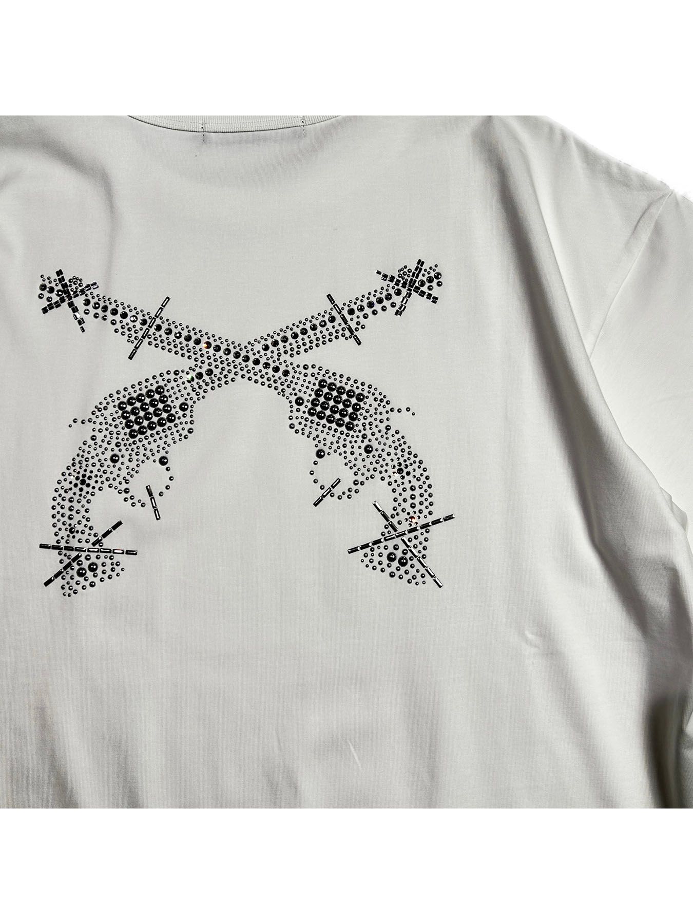 【予約品 8月10日(日) 締切 】CROSSGUN METAL S/S T / クロスガン メタル Tシャツ / クリスタル メタル ホワイト