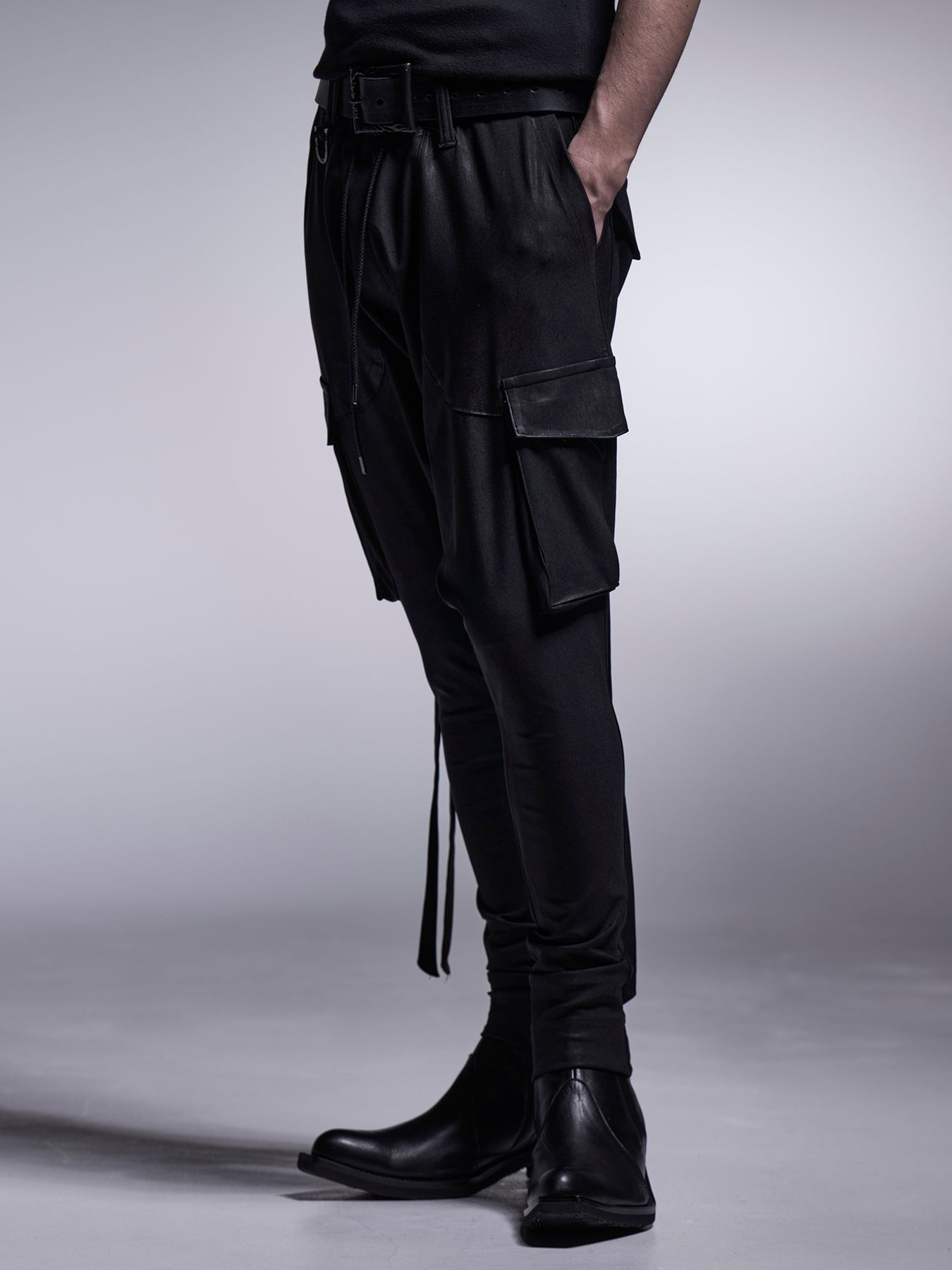 【予約品 7月13日(日) 締切】Coating Sarrouel Pants / コーティング サルエルパンツ / ブラック